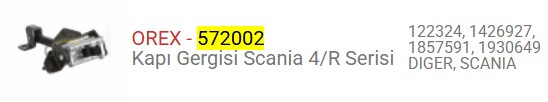 KAPI GERGISI SCANIA R SERISI 122324-1426927-1857591
